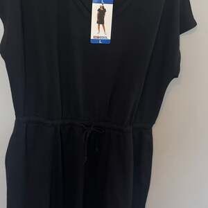 32 Degrees Cool Ladies Soft Lux Short Sleeve Drawstring Waist Dress with Pockets